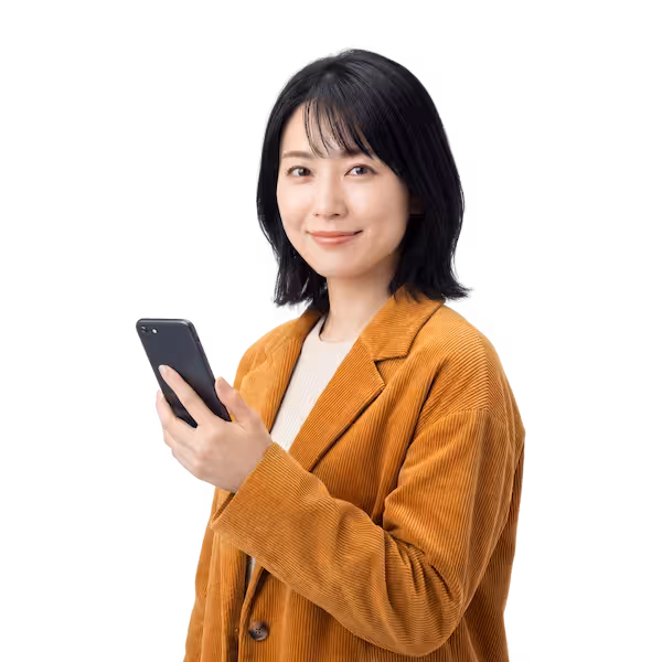 Musubotを使って笑顔で作業する人物